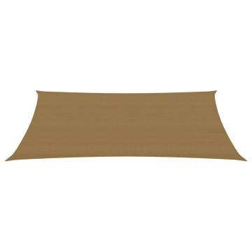 HDPE Sunshade Sail 6x8m Taupe - UV & Mould Resistant