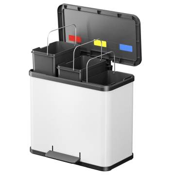 Hailo Oko Trio Plus 3x9L Pedal Bin - White | Hipomarket