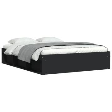 Black Bed Frame 140x200 cm - Modern Design | Hipomarket