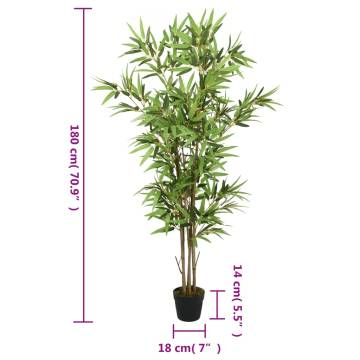 Realistic Artificial Bamboo Tree - 180cm, 1288 Leaves - Green