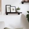 Wall Shelf Dark Brown 40x10x2 cm Solid Oak - Rustic Storage