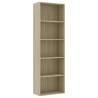 5-Tier Book Cabinet Sonoma Oak - Stylish & Modern Design