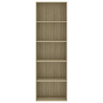 5-Tier Book Cabinet Sonoma Oak - Stylish & Modern Design