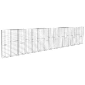 Gabion Wall with Covers - Galvanised Steel 900x50x200 cm