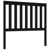 Stylish Black Solid Wood Pine Bed Headboard - 106x6x101 cm