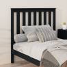 Stylish Black Solid Wood Pine Bed Headboard - 106x6x101 cm