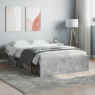 Concrete Grey Bed Frame 120x200 cm - Modern Bedroom Furniture