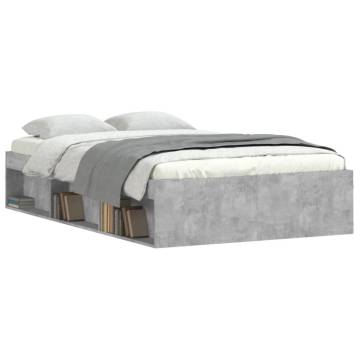 Concrete Grey Bed Frame 120x200 cm - Modern Bedroom Furniture