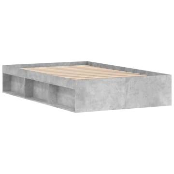 Concrete Grey Bed Frame 120x200 cm - Modern Bedroom Furniture