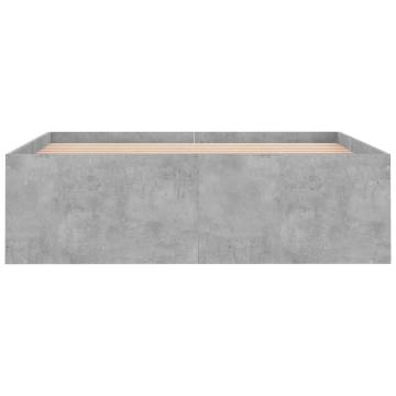 Concrete Grey Bed Frame 120x200 cm - Modern Bedroom Furniture