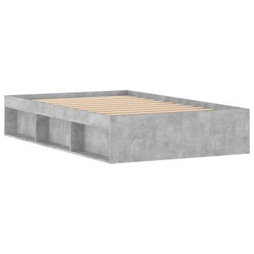 Concrete Grey Bed Frame 120x200 cm - Modern Bedroom Furniture