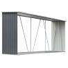 Garden Log Storage Shed - Galvanised Steel 330x84x152 cm Grey