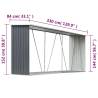 Garden Log Storage Shed - Galvanised Steel 330x84x152 cm Grey