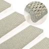 Stair Mats Self-adhesive Sisal-Look 15 pcs 65x21x4 cm Grey Colour green Quantity in Package 15 