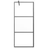 Walk-in Shower Wall with Shelf - Black 80x195 cm ESG Glass