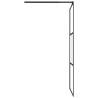 Walk-in Shower Wall with Shelf - Black 80x195 cm ESG Glass