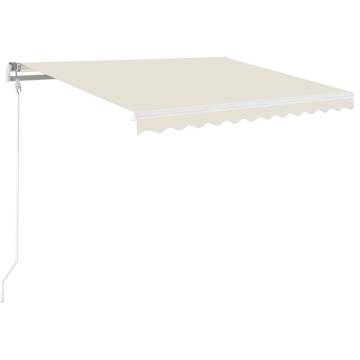 Manual Retractable Awning with LED - 350x250 cm Cream