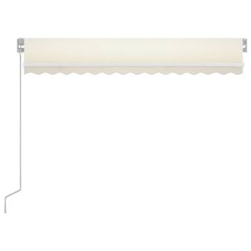 Manual Retractable Awning with LED - 350x250 cm Cream