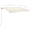 Manual Retractable Awning with LED - 350x250 cm Cream