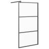 Walk-in Shower Wall 100x195 cm | Frosted ESG Glass Black