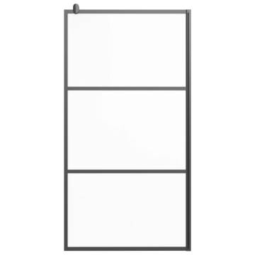 Walk-in Shower Wall 100x195 cm | Frosted ESG Glass Black