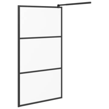 Walk-in Shower Wall 100x195 cm | Frosted ESG Glass Black