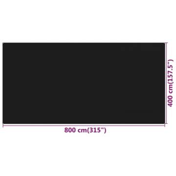 Tent Carpet 400x800 cm Black HDPE | Hipomarket