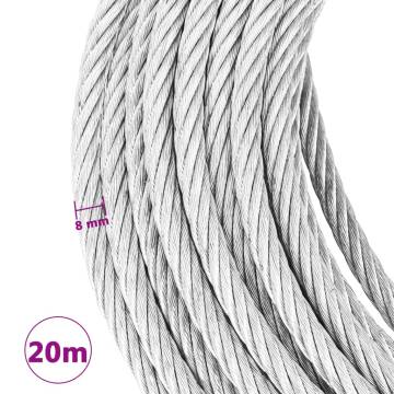 Wire Rope Cable 800 kg 20 m - Durable Galvanised Steel