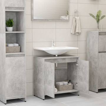 Stylish Bathroom Cabinet in Concrete Grey | 60x33x61 cm