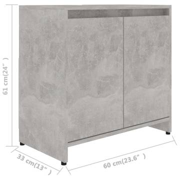 Stylish Bathroom Cabinet in Concrete Grey | 60x33x61 cm