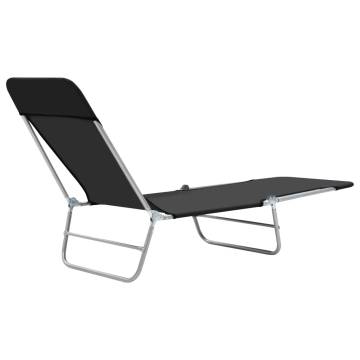 Folding Sun Loungers 2 pcs - Comfortable & Durable Black