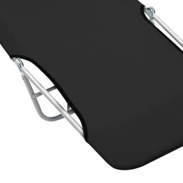 Folding Sun Loungers 2 pcs - Comfortable & Durable Black