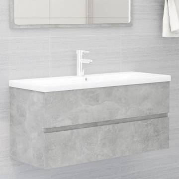 Sink Cabinet with Built-in Basin - Concrete Grey Design