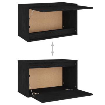 TV Cabinets 3 pcs Black Solid Wood Pine | Stylish Storage Solution