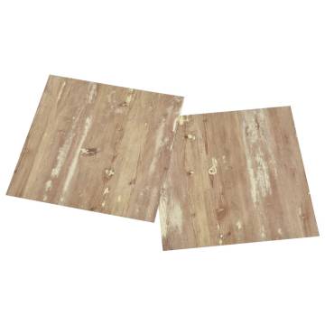 Self-Adhesive PVC Flooring Planks - 20 Pcs, Brown