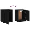 TV Cabinets 3 pcs Black Solid Wood Pine | Stylish Storage Solution