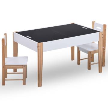 3 Piece Kids Storage Chalkboard Table Chair Set - Black & White