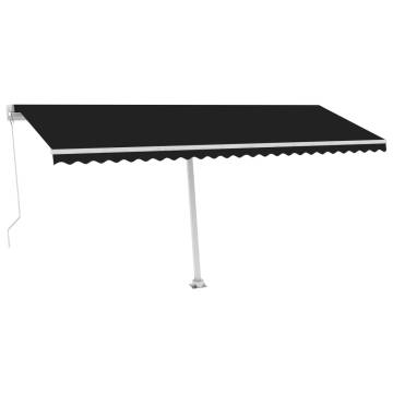 Manual Retractable Awning with LED - 500x350 cm Anthracite