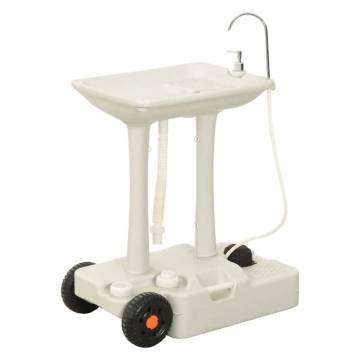 Camping Hand Wash Stand with Wheeled Water Tank - Grey