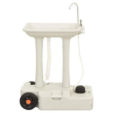 Camping Hand Wash Stand with Wheeled Water Tank - Grey