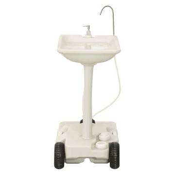 Camping Hand Wash Stand with Wheeled Water Tank - Grey