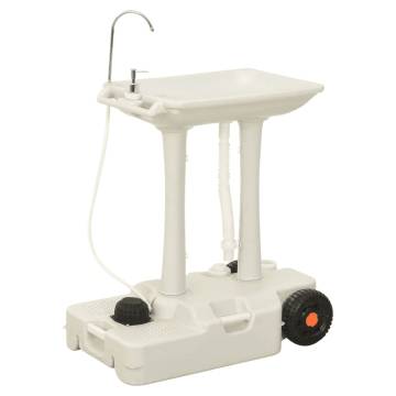 Camping Hand Wash Stand with Wheeled Water Tank - Grey