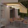 Manual Retractable Awning with Blind&LED 6x3m Yellow&White Colour yellow and white Size 6 x 3 m Quantity in Package 1 