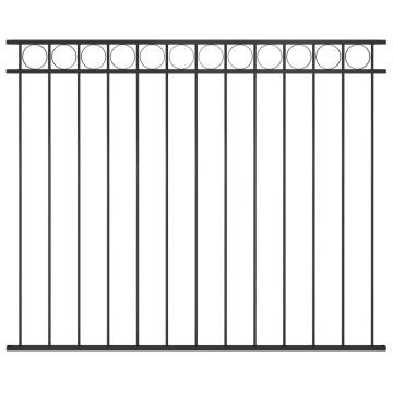 Durable Black Steel Fence Panel 1.7x1.5 m for Your Garden