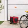 Pet Bike Trailer Red and Black Oxford Fabric&Iron Colour red Size 54.5 x 120 x 53 cm 