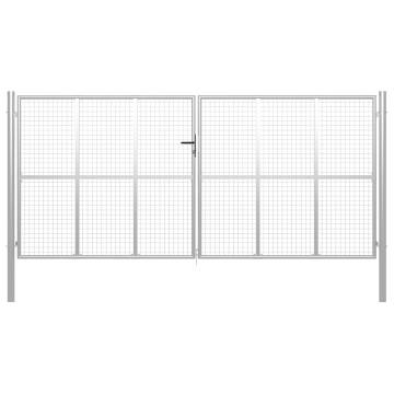 Garden Gate Galvanised Steel 415x250 cm Silver | HipoMarket