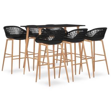 7 Piece Black Bar Set - Modern Design for Home & Bar