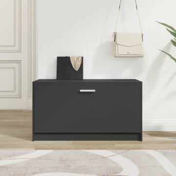 Shoe Bench Black 80x24x45 cm - Stylish Storage Solution