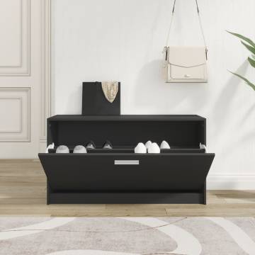 Shoe Bench Black 80x24x45 cm - Stylish Storage Solution