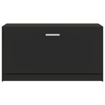 Shoe Bench Black 80x24x45 cm - Stylish Storage Solution